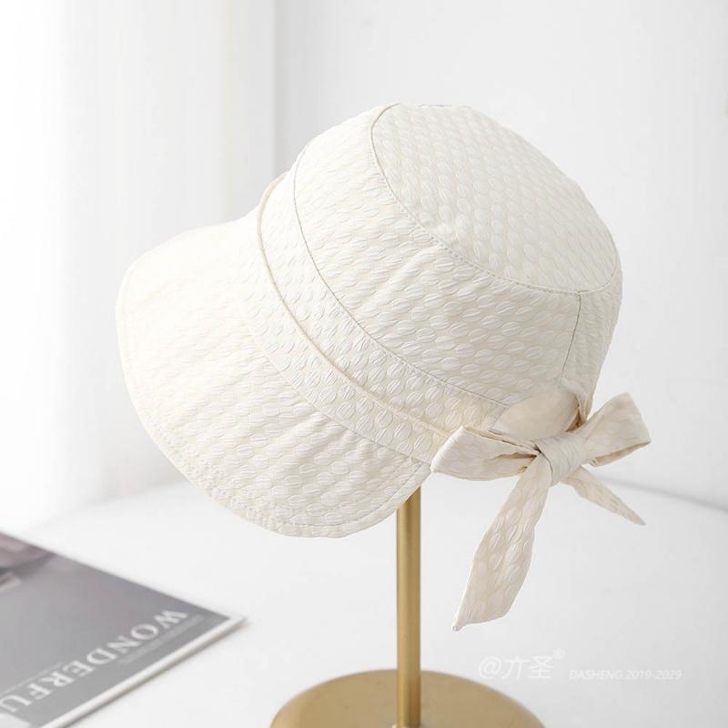 Japanese Visor Hat Ladylike Temperament Bucket Hat Small Face Wide Brim Sun Protection Hat Spring and Summer Fashion Sun Hat
