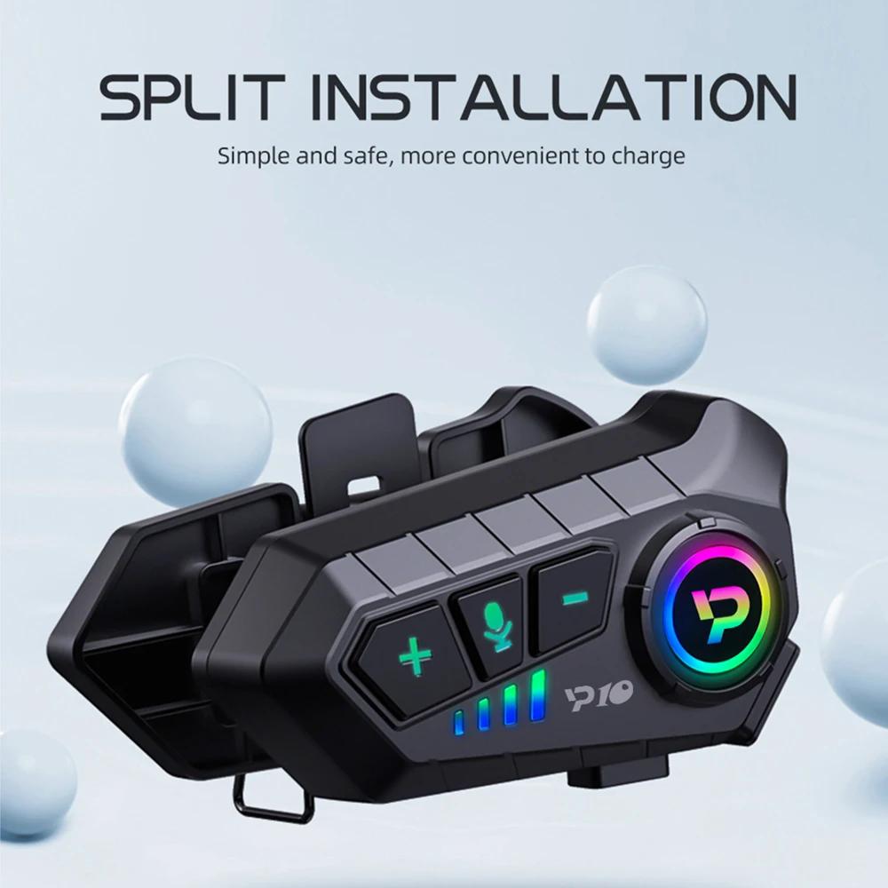 Motorrad Bluetooth Helm Headset Kabellos BT5.3 2000mAh Super Lange Standby Sprachassistent Moto Kopfhörer Motorrad Kopfhörer