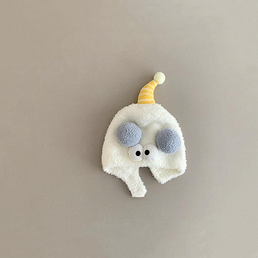 

Новая милая шапка-пуловер с большими глазами, теплая, непродуваемая, с защитой ушей, ветрозащитная плюшевая детская вязаная шапка для занятий спортом на открытом воздухе one size белый