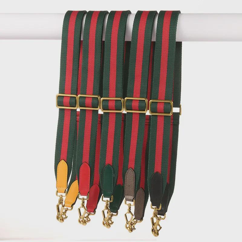 G-Chi Verstellbarer Canvas-Gurt Schultergurt, 3,8CM, Grün und Rot, F-46, Crossbody-Ersatz.