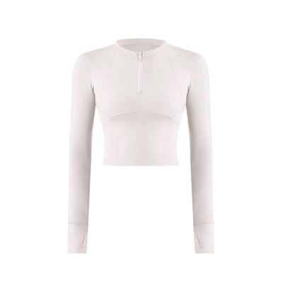 Junbie Damen Halbreißverschluss Langarm Fitness Top