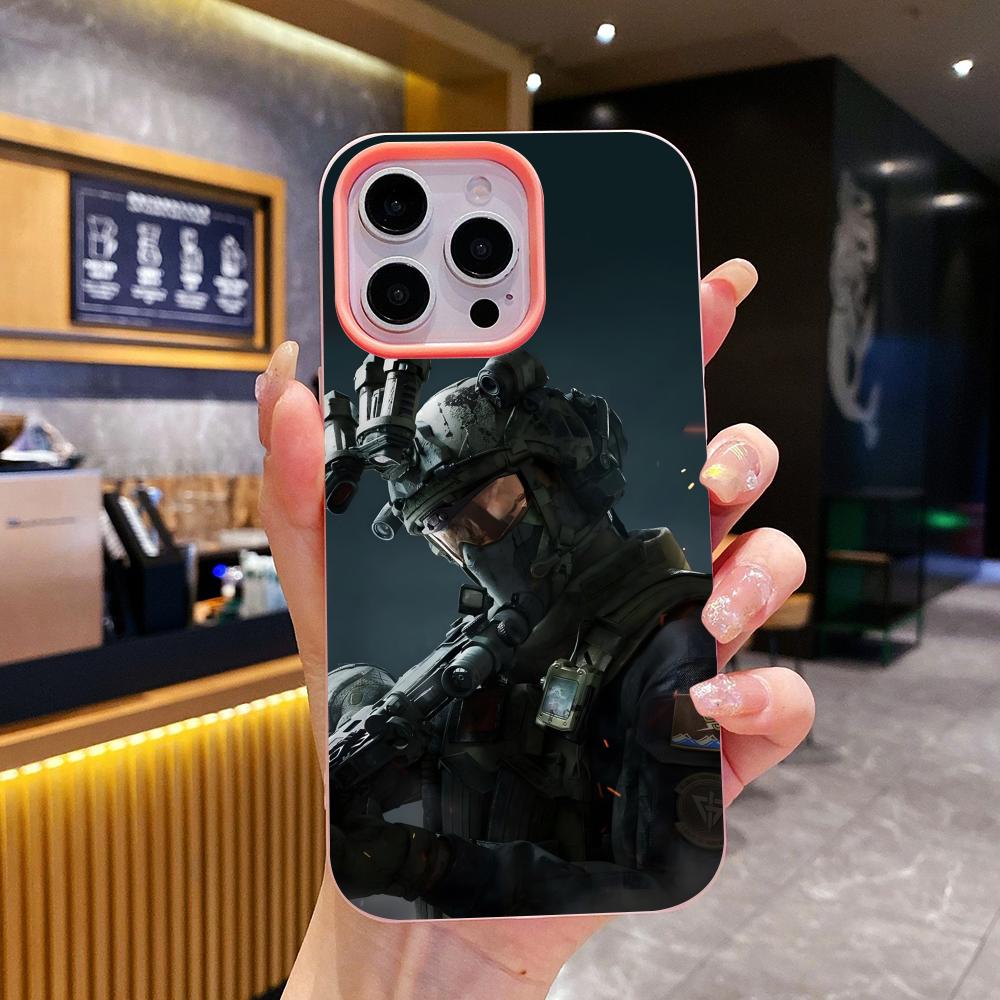 Game Delta Force Jelly Double layer Pink Mobile Phone Case for iPhone 17 16 15 14 13 12 11 Air Pro Max Plus Protective