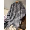 Vintage British Style Fringe Scarf For Women Winter Warm Shawl