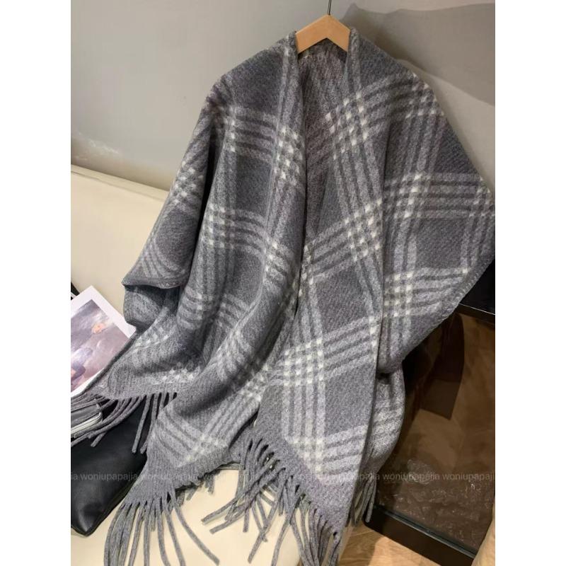 Vintage British Style Fringe Scarf For Women Winter Warm Shawl