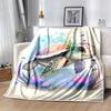 1 Stück Leichte Flanelldecke mit Schildkrötenmuster, Bequeme und Warme Decke, für Camping Sofa Bett und Couch Büro, in Allen Jahreszeiten