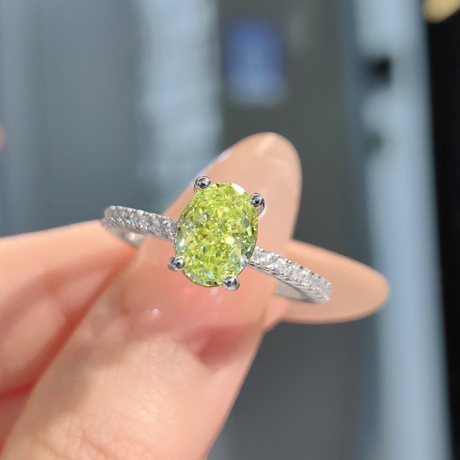 

Кольцо с голубым бриллиантом огранки «Ледяной цветок», кольцо с розовым бриллиантом из высокоуглеродистого материала цвета «яблочно-зеленый», кольцо для прямых эфиров opening adjustable