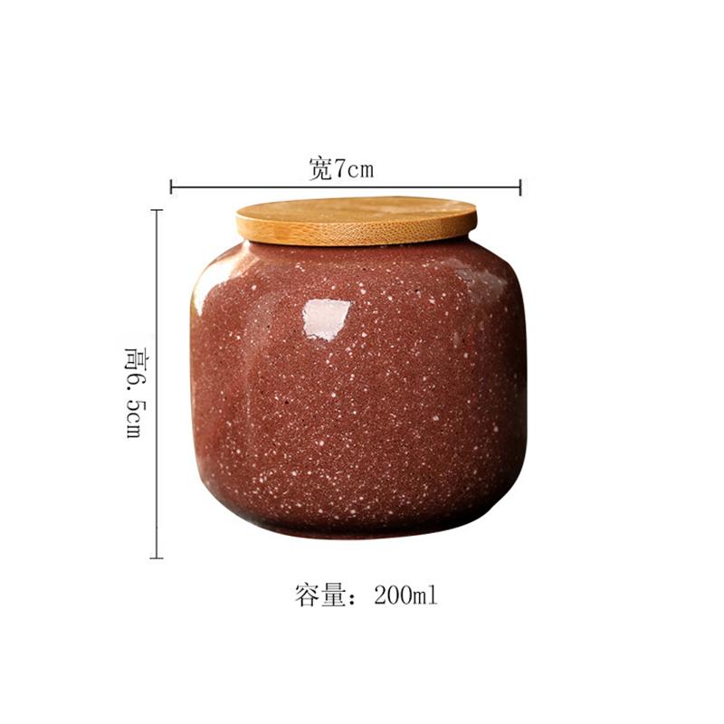 Ceramic Mini Jar with Wooden Lid Sealed Storage Box Portable Travel Tea Cans Kitchen Food Storage Containers Cans Bottle Boxes