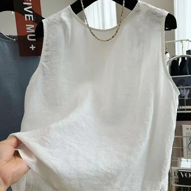 Vest for Women Versatile Sleeveless Lined Vest Casual Retro Loose Sleeveless Blazer Vest Top