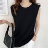 Dámské letní tričko Bez rukávů Volný Čistá barva Pulovr s kulatým výstřihem Jednoduchý styl Dojíždění Domácí oblečení Denní tílko Dámská halenka