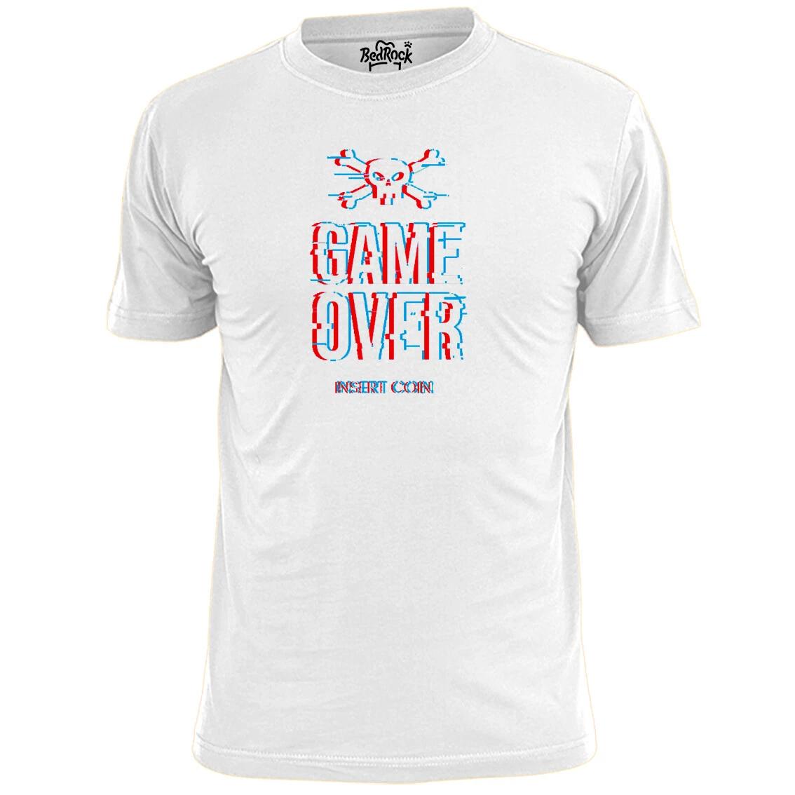 Mens Game Over T shirt Retro Gaming Atari Space Invaders 2XL