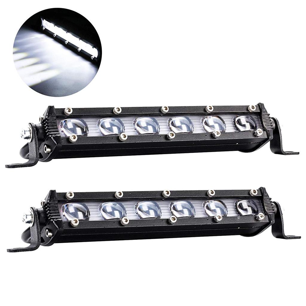 2Pcs 8'' 120W Aluminum 6D Spot Beam Slim LED Work Light Bar Single Row Car SUV Off road Lamps New