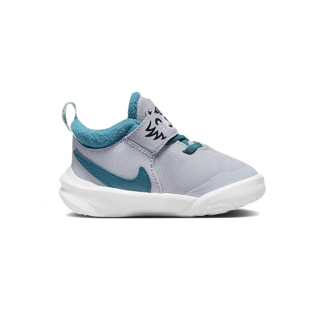 Nike Team Hustle D10 Lil TD Pawprints Baby Sneakers Grey Wolf-Grey Bright-Spruce DQ8374-001
