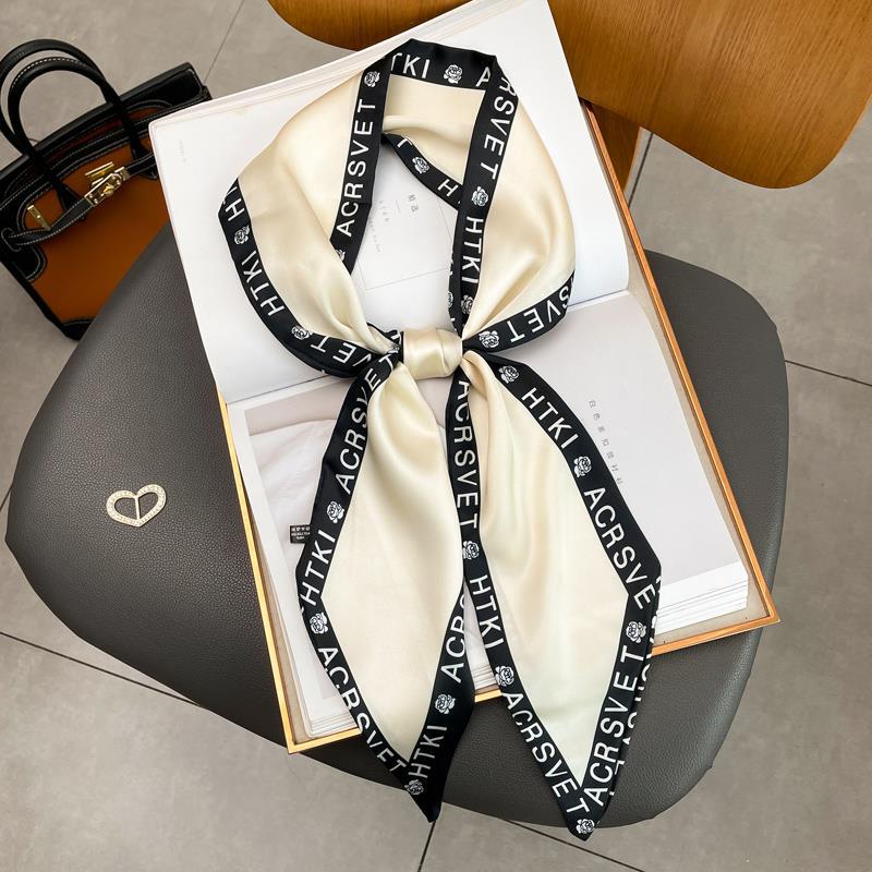 Luxury Long Silk Scarf Female Floarl Print Thin Narrow Scarf Bag Hair Band Ribbon Scarfs Women Neckerchief 15*150cm