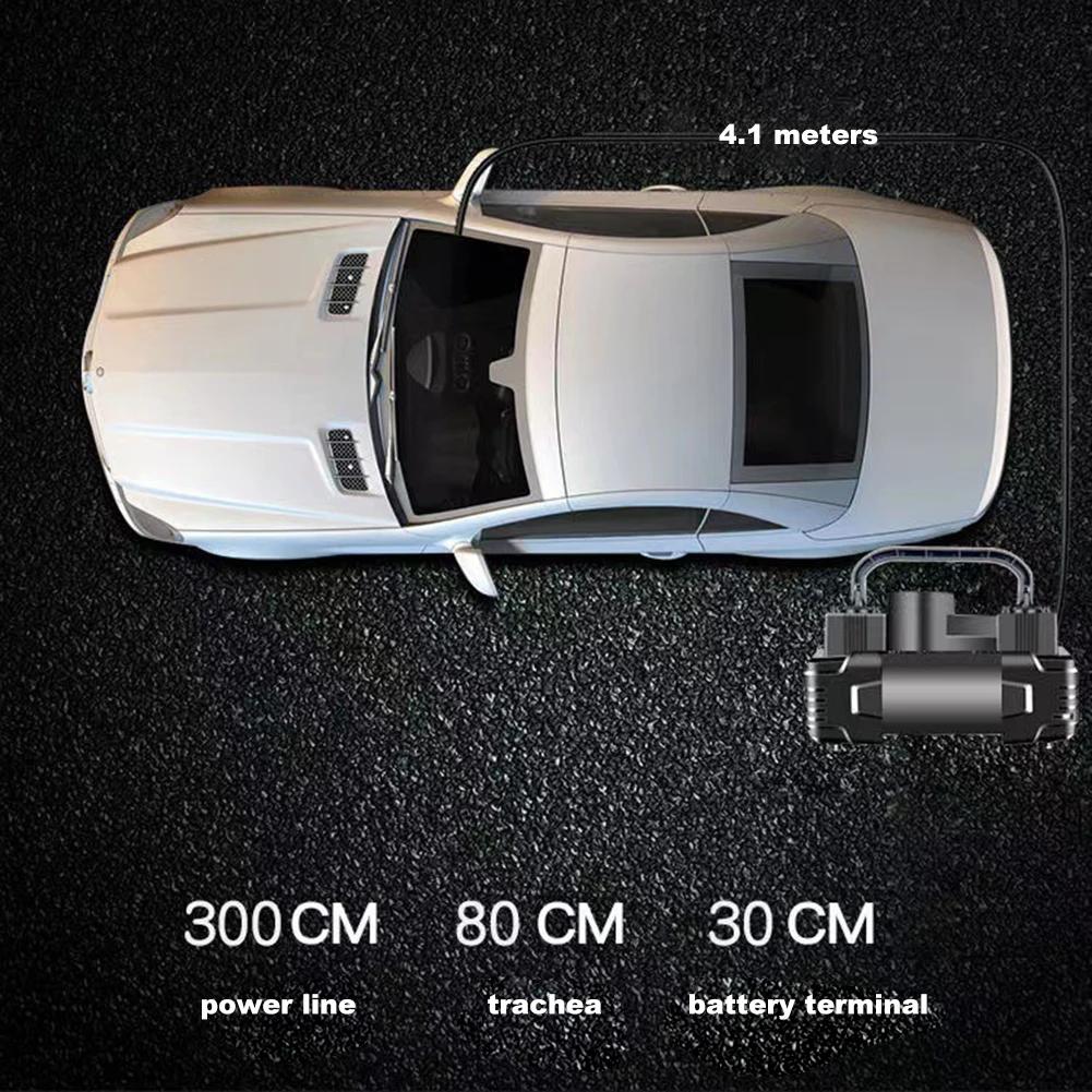 12V 150PSI Electric Tire Inflator with Pressure Gauge Heavy Duty Auto Inflatable Pump Dual Cylinder Portable with LED Light