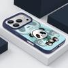 Blauer Mantel Panda Muster Hülle Für iPhone 17 Pro Max Funda iPhone 16 Pro Max 15 14 13 12 11 Air 16E Lederstruktur Silikonhülle