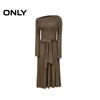 ONLY Women's Boat Neck Drape Long Sleeve Waist-Cinching Dress