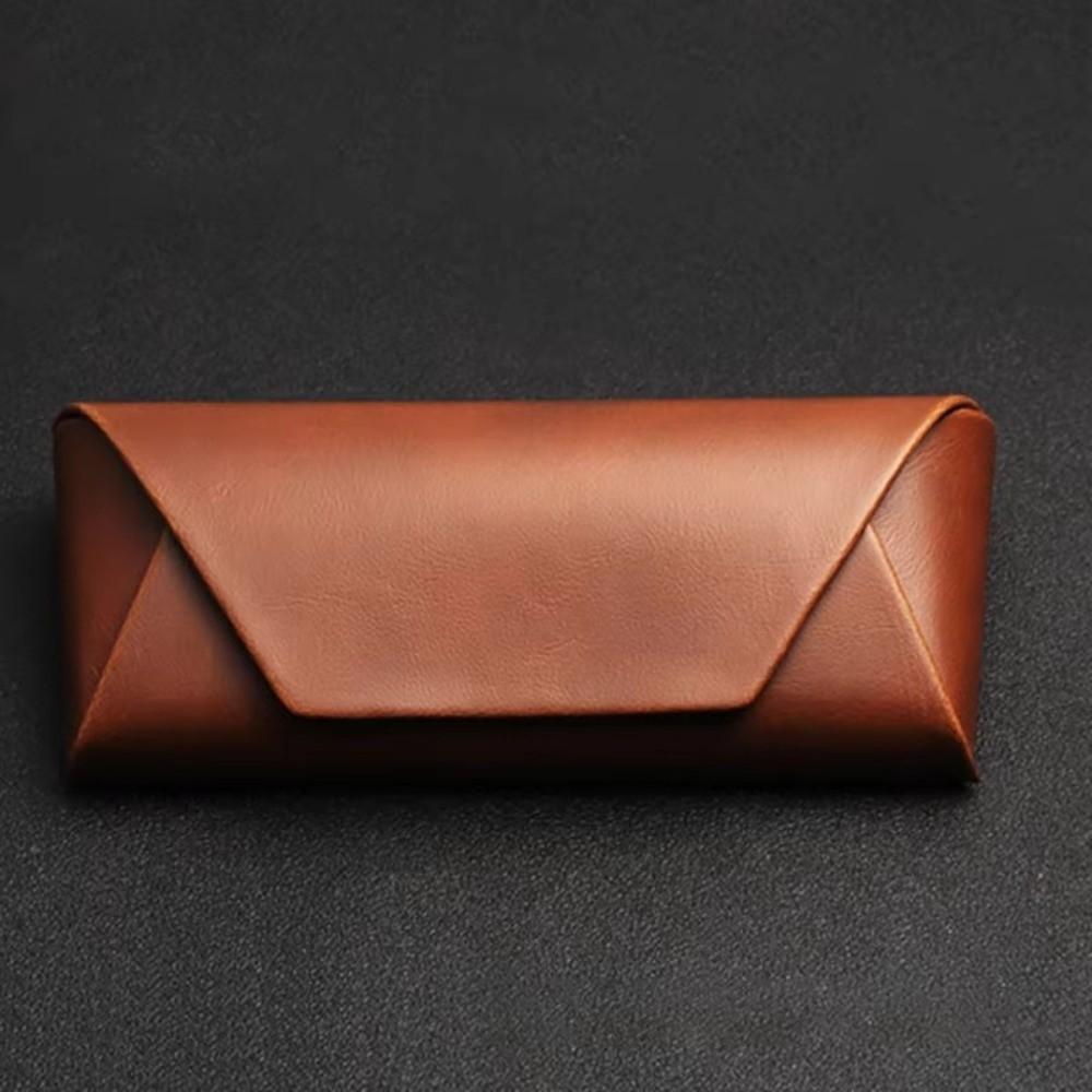 

PU Leather Sunglasses Box Hard Case Eyeglass Holder Retro Eyewear Storage Case коричневий