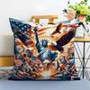 Independence Day Cushion Cover Washable Linen Comfort Soft  for Sofa Bed Cozy Home Room Decor