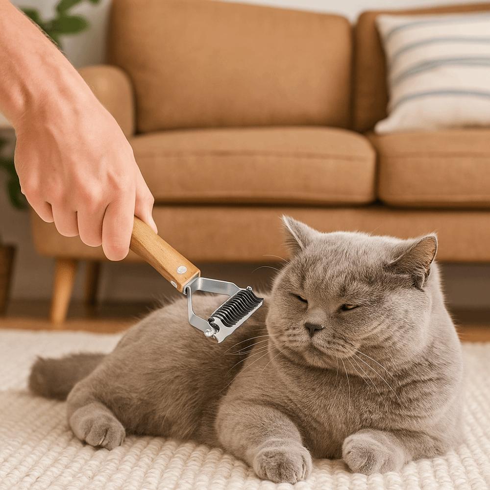 Wooden Handle Dog Hair Removal Comb Stainless Steel Cat Hair Cleaning Combs  for Cats and Dogs