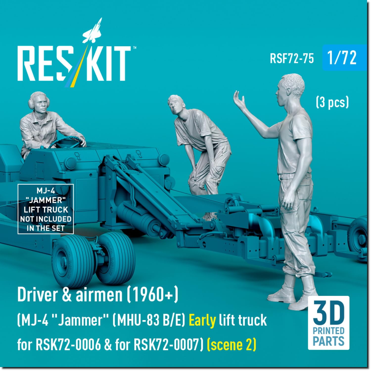 

Reskit Early Type Bomb Loader 1960s Crew 2 3 Figures Reskit Resin Kit 1/72 MJ-4 MHU-83B/E (for RSKS72-0006/-0007) RSKF72-0075 (person)