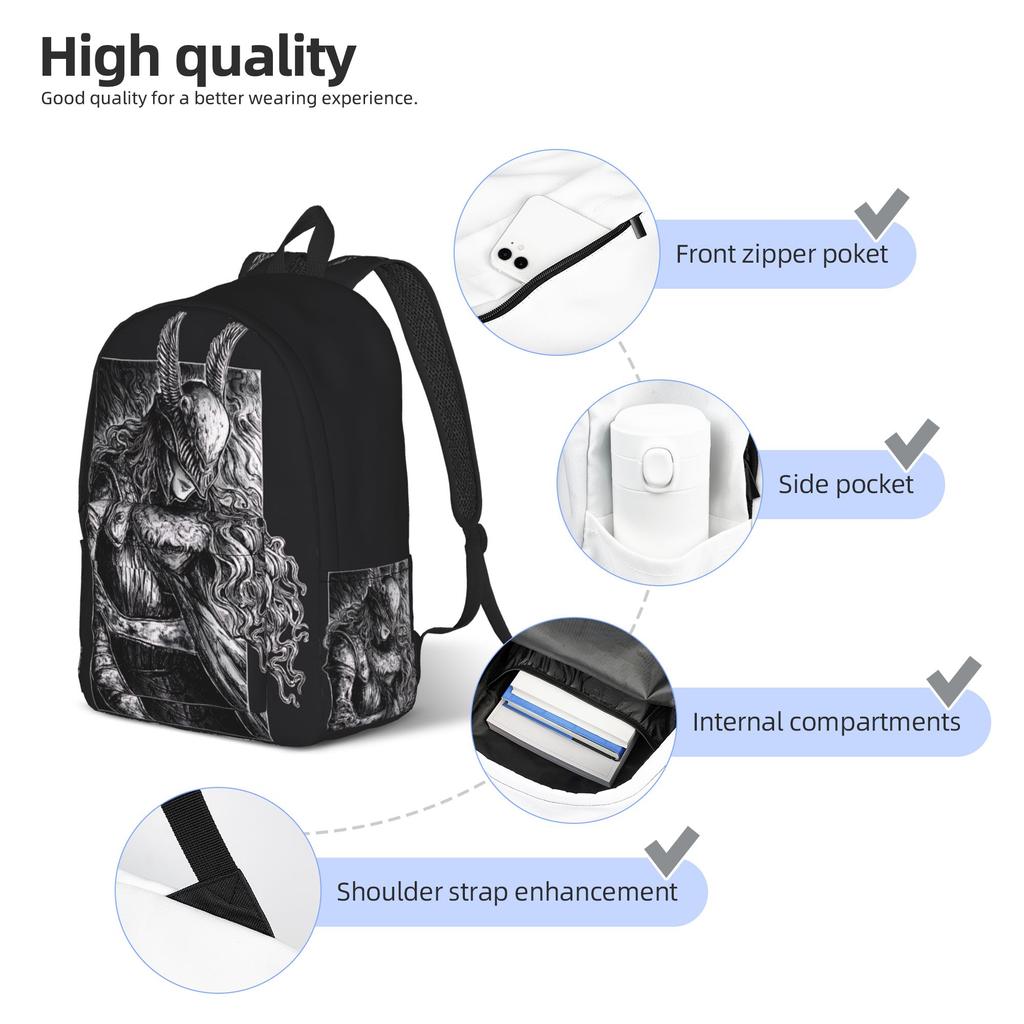 Fashion Elden Ring Malenia Backpack  Mochilas Super Quality Hiking Large Capacity Rucksack