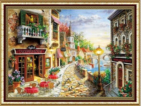AN-diaart Diamond Art Kit A3 Square Beads European Sea AM-135