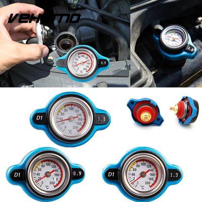 Car D1 Big Head Temperature Gauge With Utility Safe 0.9 And 1.1 And 1.3 Bar Thermo Radiator Cap Tank Cover Automobile Car Accessories