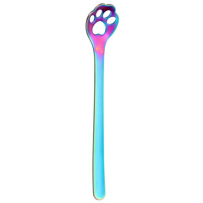 Creative Cat Paw 304 Stainless Steel Spoon - Perfect for Coffee, Ice Cream, and Desserts.