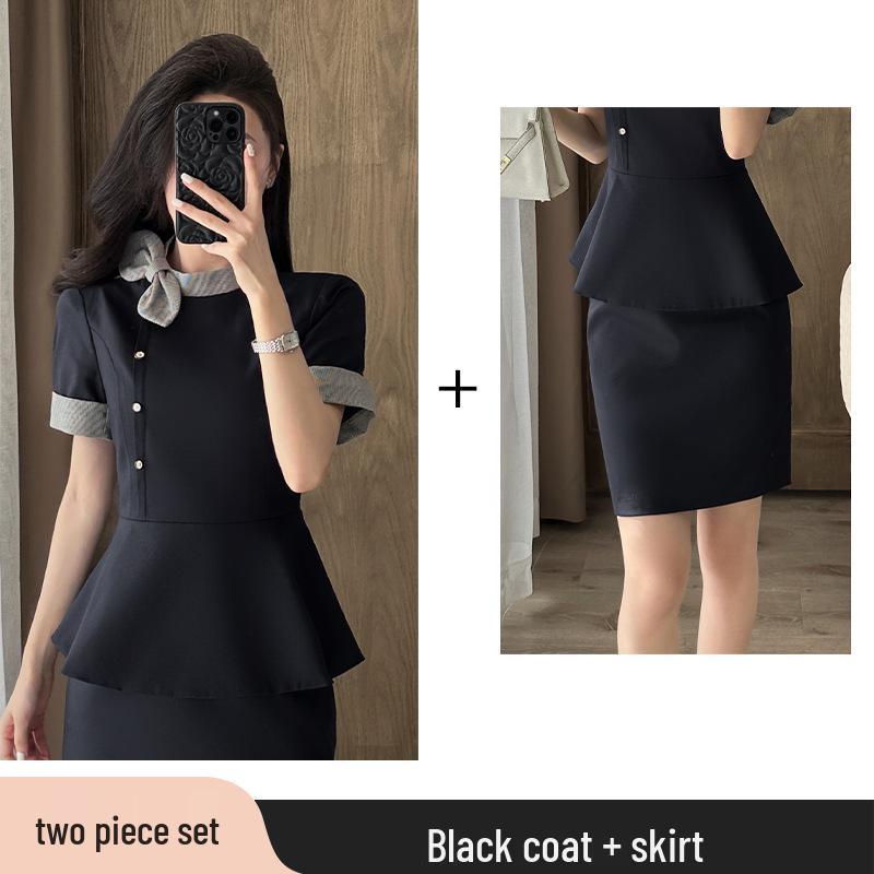 Women's High-End Professional Salon & Hotel Reception Summer Workwear Set