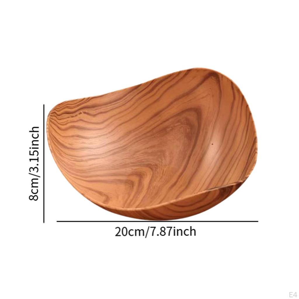 Serving Bowl Candy Snack Tray Imitation Wood Grain Fruit Dried Plate for Sandwich
