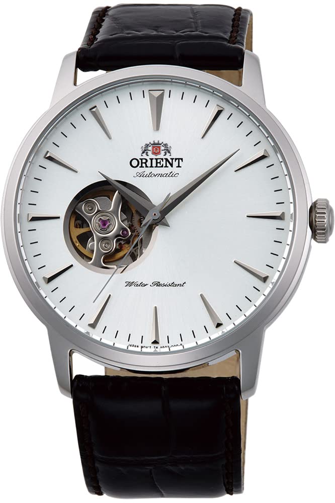 

ORIENT Men s Analog Automatic Watch with Leather Strap FAG02005W0, Silver, Strap