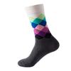 Hundreds Fashion Business Men 100% Cotton Happy Lattice Socks Unisex Boys Combed Hip Hop Street Skateboard Funny High Sox Set