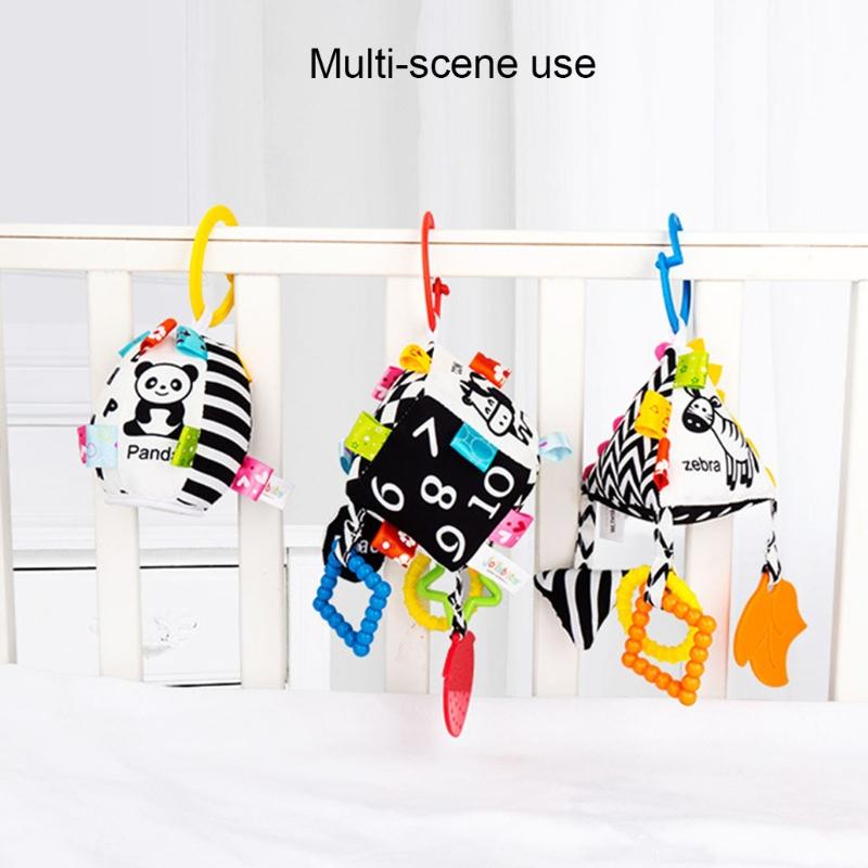 Jingle Toy for Stroller Bed Bell Hang the Baby's Bedside to Soothe Wind Chimes Clinking Rings & Silicone Teether