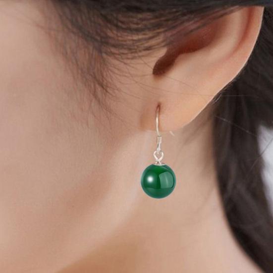 1 Pair Dangle Earrings Allergy Free Unfading High Gloss Polishing Pendant Decoration Geometric Faux Crystal Bead Hook Drop Earrings Fashion Jewelry