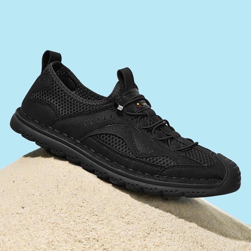 Mode Halkfria Fyrsäsongssneakers Andningsbara Herr Meshsko Lätta Utomhusskor Herr Casual Skor Sportpromenadskor Vattenskor