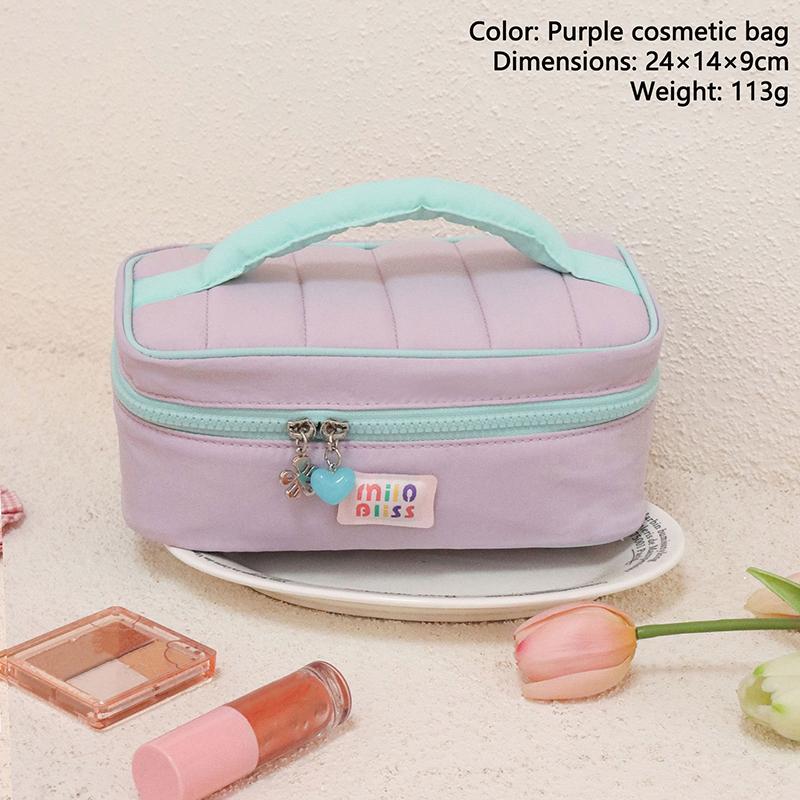 Ins Style Cosmetic Bag Large Capacity Travel Cosmetic Bag Portable Wash Bag Girl Series Contrast Color Storage Bag