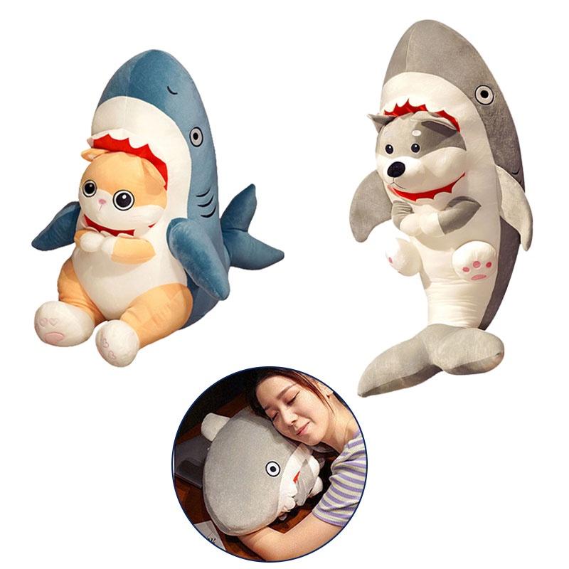 Shark Cat And Dog Plush Toy Soft And Cuddly Gift For Kids, Room Decoration