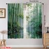 2pcs Bamboo Forest Water Printed Curtains, Designed for Light Filtering, Quality Material, Ideal for Zen-Style Home Window Decor