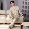 Couple Pajamas Men'S And Women'S Spring And Autumn Autumn Pure Cotton Striped Long Sleeves Can Be Worn Outside Loungewear Suit