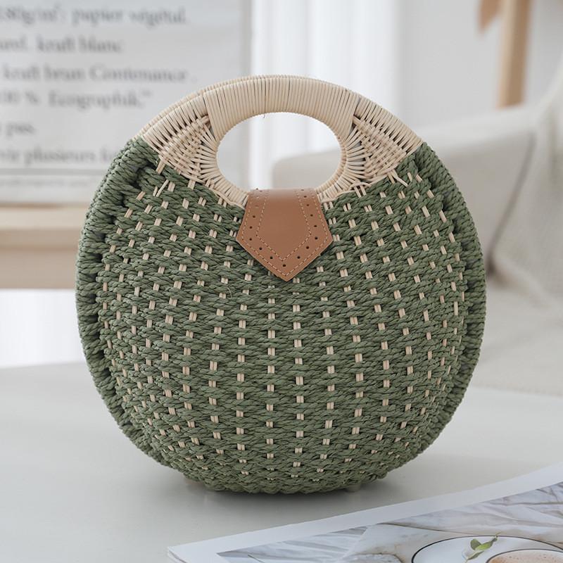 Summer Woven Handheld Ladies Bag With Cotton Rope Material For Casual Beach Wear