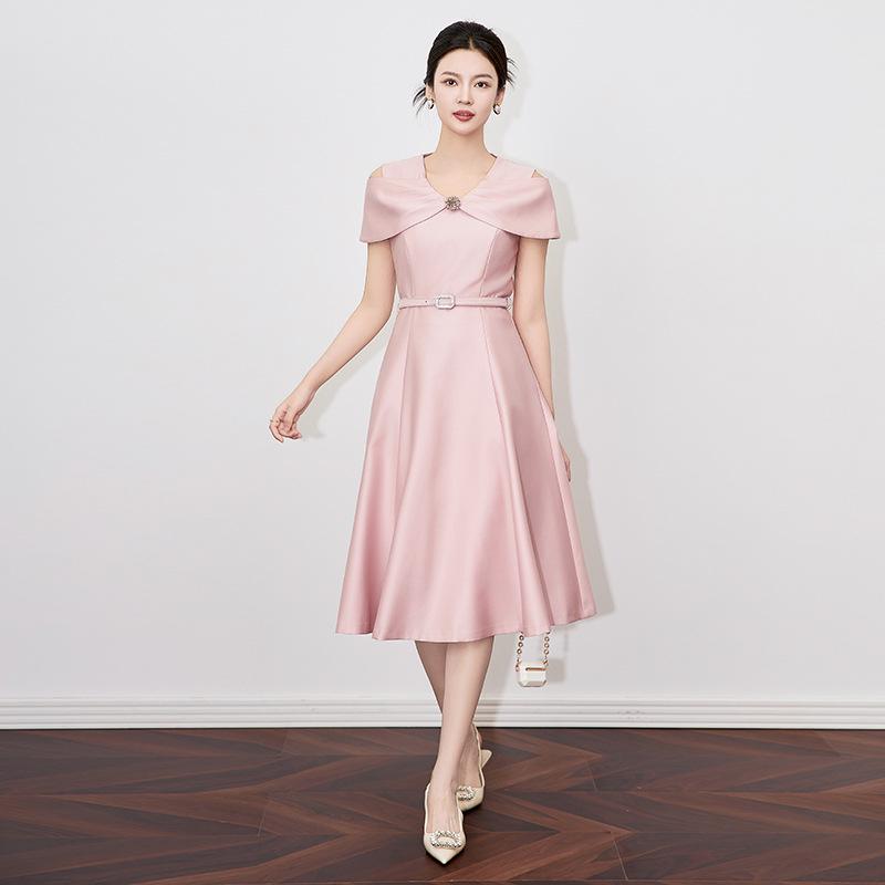 Damen Frühling/Sommer Französisches Leicht Reifes Abendkleid - Design für Formelle Anlässe