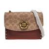 [Gebraucht] Parker 18 Nieten Kamelienblüten-Ketten-Klappen-Umhängetasche Beschichtetes Canvas und Kalbsleder Crossbody-Tasche Klein - Sehr Gut #W36N5N