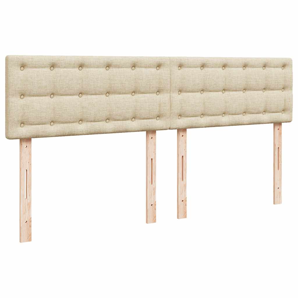 Box Spring Bed with Mattress Cream 180 x 200 cm Fabric