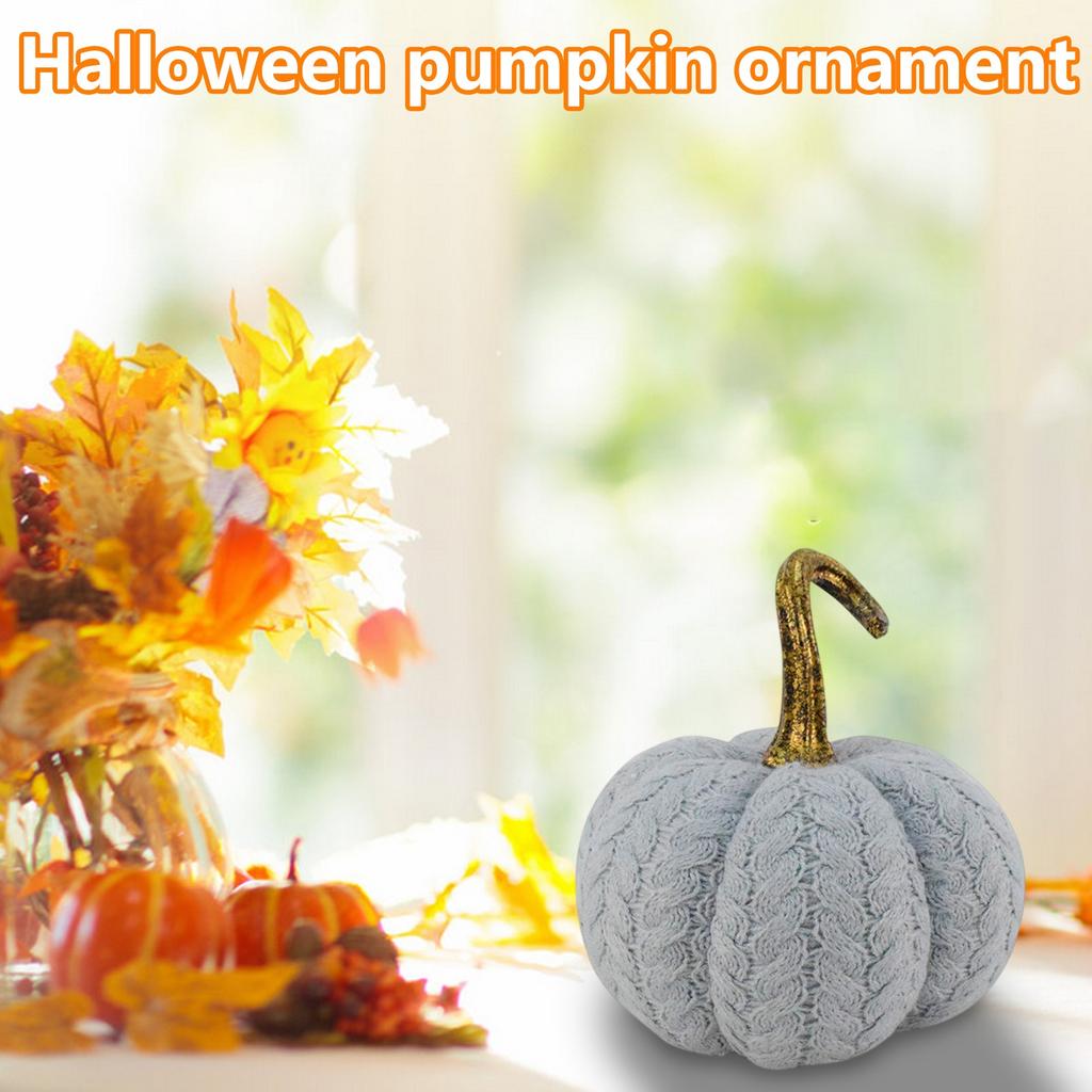 Halloween Greys Pumpkin Autumns Decoration Knitted Pumpkin Ornament