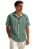 Summer new men's striped short sleeved shirt, men's casual versatile loose short sleeved shirt