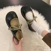 Fashion 2025 New Thick Bottom Round Head Low Heel Shallow Mouth with Skirt Single Shoes for Women in Autumn Simple Comfortable
