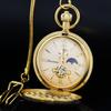 Classic Ornately Carved Golden Mechanical Pocket Watch Gold Pendant Gold Plated Dial Ladies Pendant Necklace Men's Watches Gifts