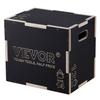 3 In 1 Plyometric Jump Box, 16/14/12 Inch Wooden Plyo Box, Platform & Jumping Agility Box, Anti-Slip Fitness Exercise Step Up Box for Home Gym
