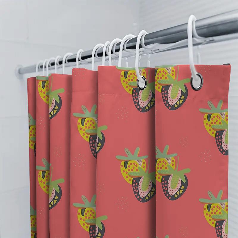 Cute Watermelon Shower Curtain Tropical Summer Vibes Bathroom Decor Beach Themed Fabric Liner Waterproof Set