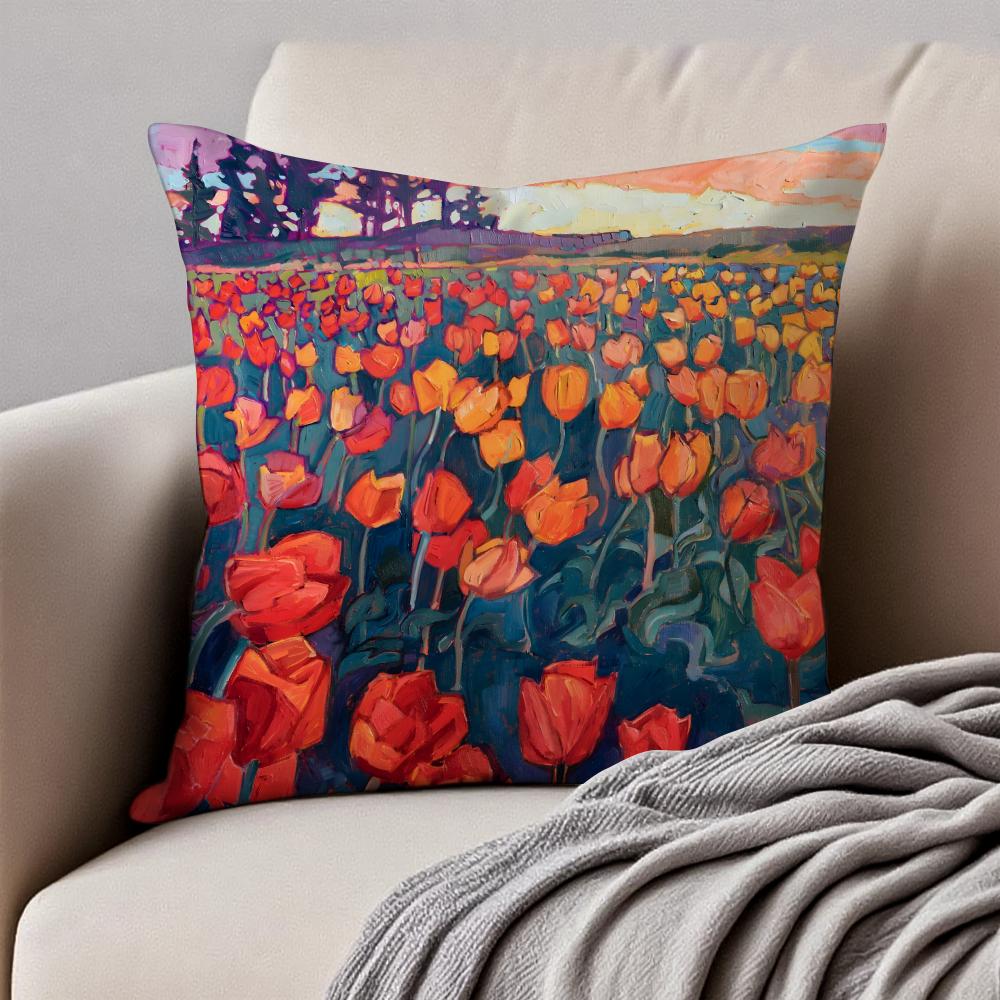 

artistic EErin Hanson Excellent and open Cushion Cover Pillowcase Antidustmite Invisible Zipper Short Plush Sofa Cushion 30X30cm